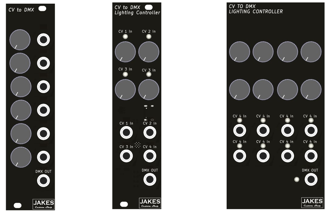 Eurorack CV to DMX Module V0.2, V0.3 and V0.4