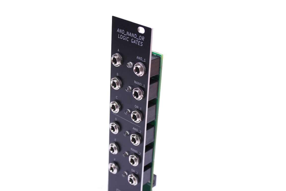 Front panel layout of an AND NAND OR Logic Gates Eurorack Module
