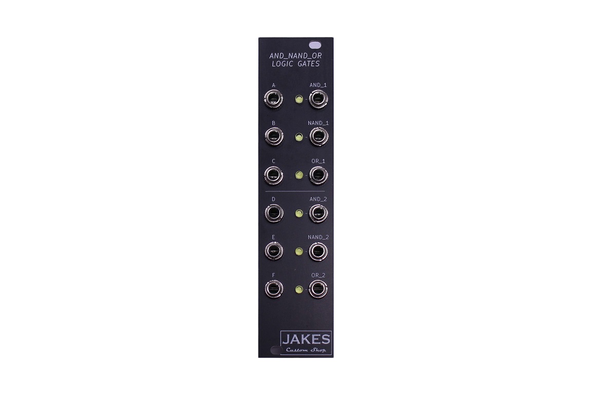 Side view of an AND NAND OR Logic Gates Eurorack Module