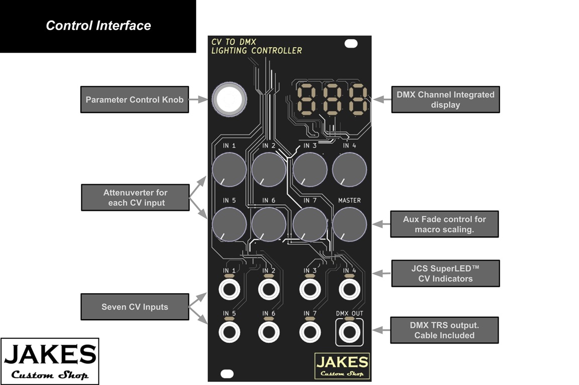 CV to DMX Eurorack Module Control Interface