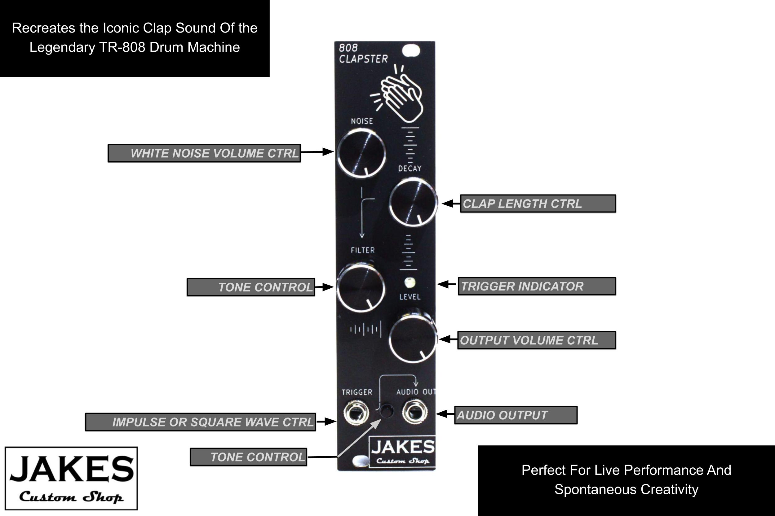 808 Clapster Eurorack Module Controls
