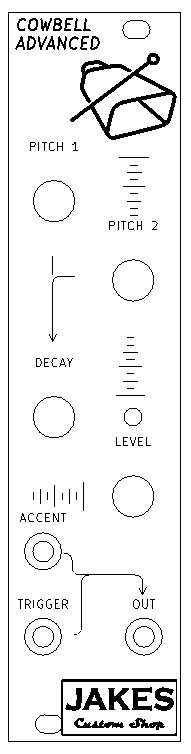 Front Panel Layout of Cowbell Advanced Eurorack Module