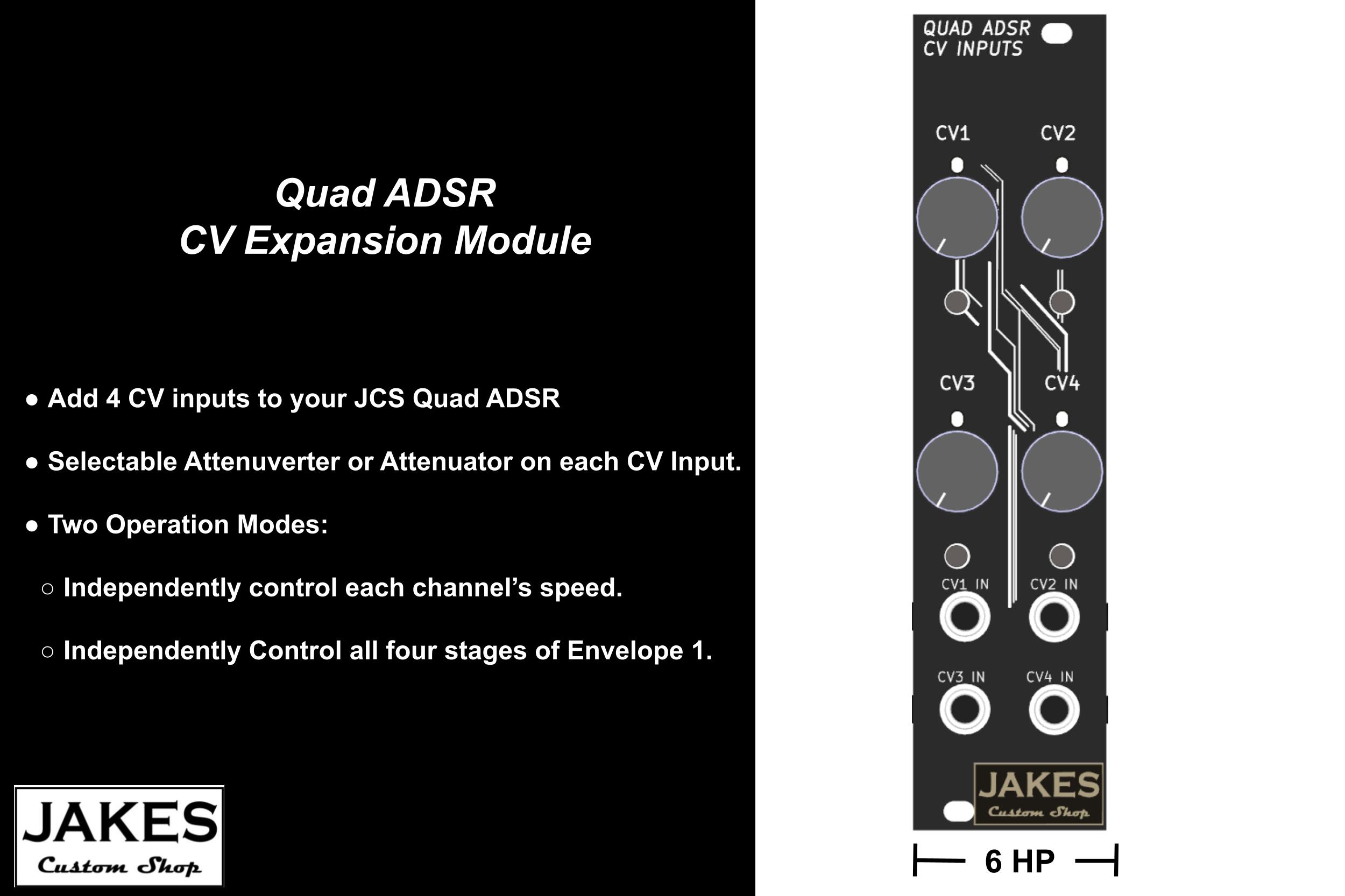 Quad ADSR Envelope Generator CV Expansion Module Quick Facts