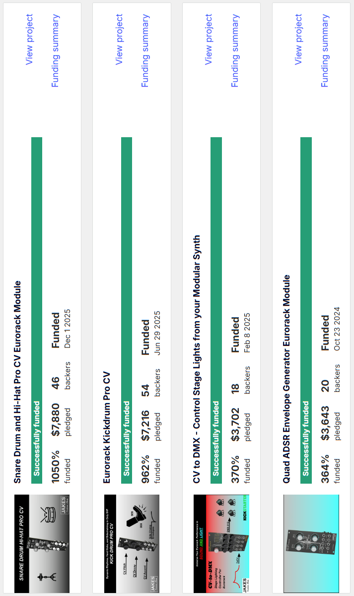 Previous Successes of JCS Kickstarter Projects