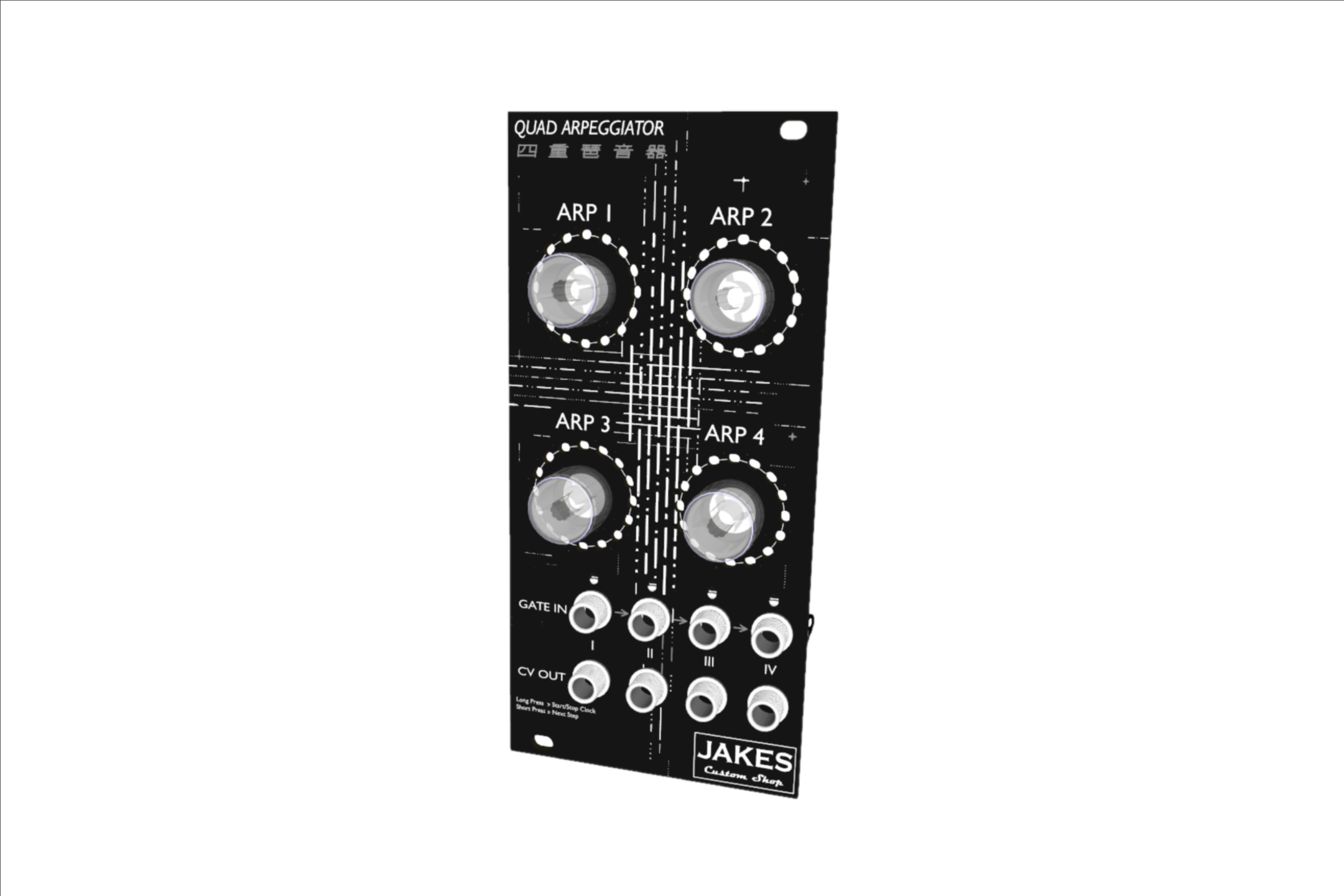 Front view of the Quad Arpeggiator Eurorack Module