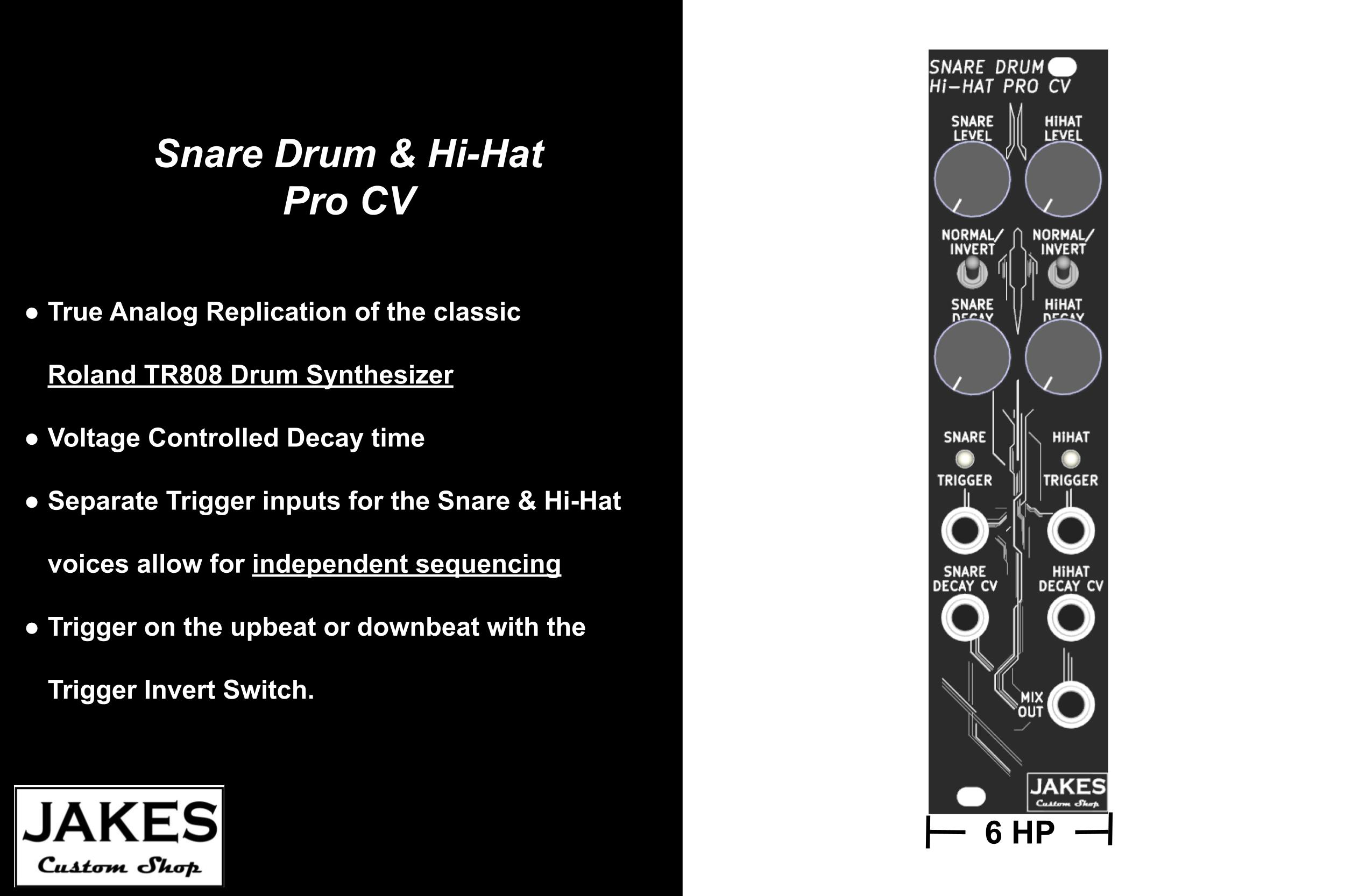 Snare Drum Hi-Hat Pro CV Eurorack Module | JCS