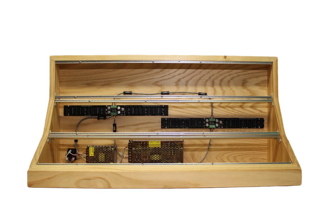 Front-view of a Powered 9U Eurorack Case