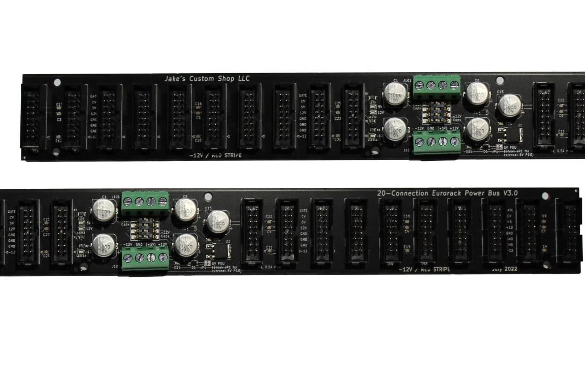 Two 20 Connection Eurorack Power BusBoard